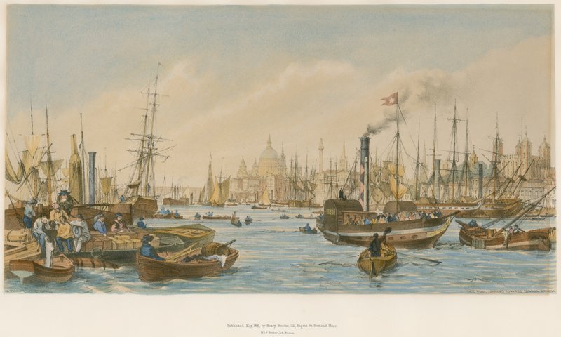 Bazén, při pohledu na London Bridge od William Parrott