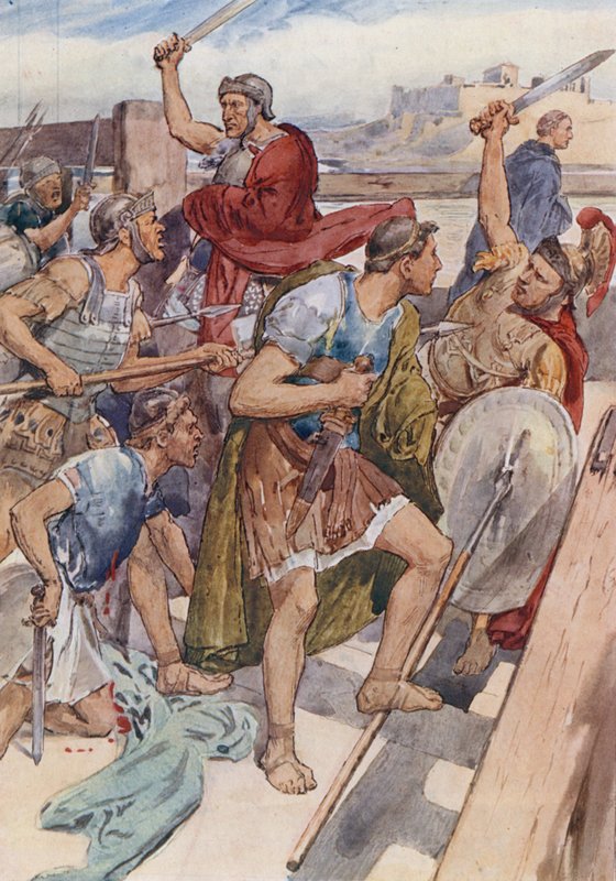 Pronásledování Caia Graccha (barevné lito) od William Rainey