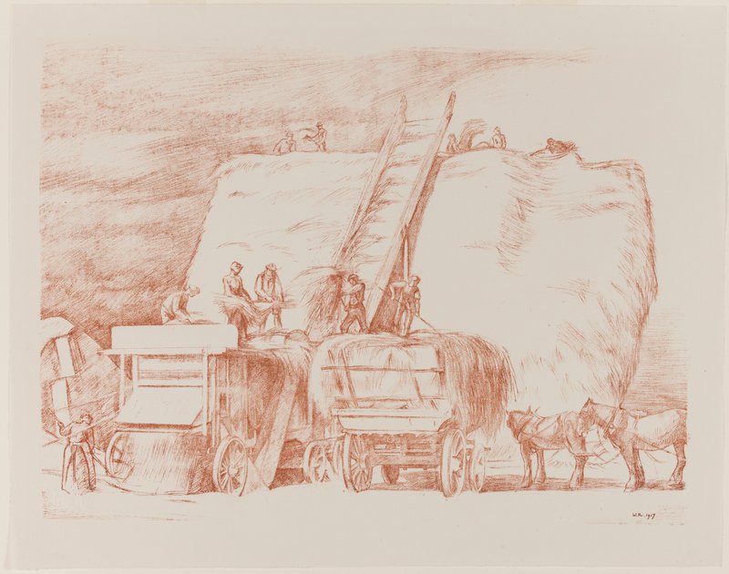 Mlácení pšenice od William Rothenstein