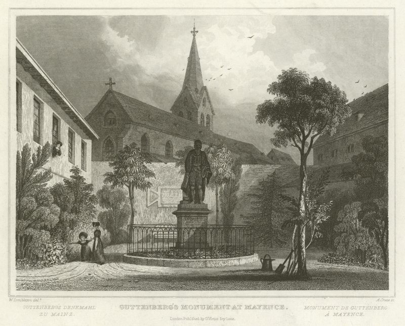 Guttenbergův pomník v Mayence od William Tombleson
