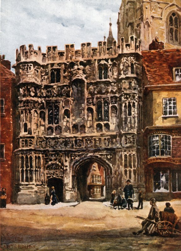 Canterbury, Christchurch Gateway (barevné lito) od William Wiehe Collins