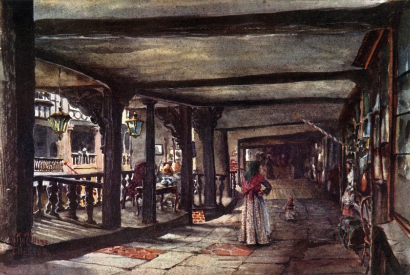 Chester, The Rows (barva lito) od William Wiehe Collins