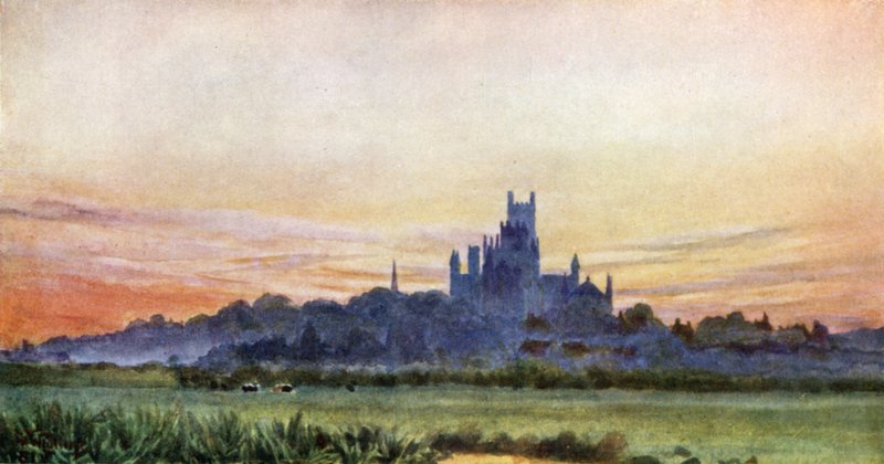 Ely z Fens (barva litho) od William Wiehe Collins