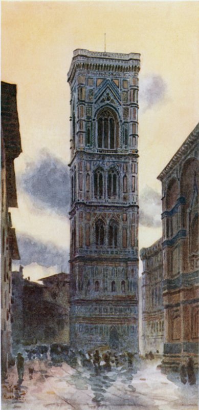 Florencie. Campanile (barva lito) od William Wiehe Collins