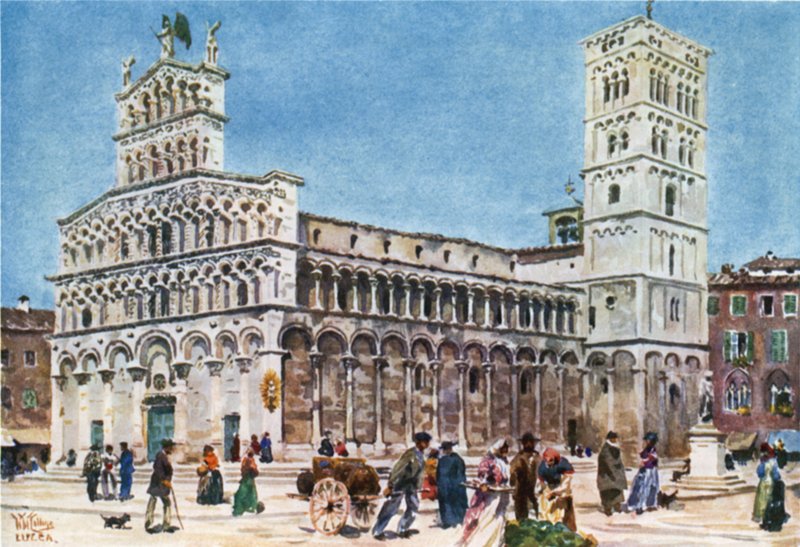 Lucca. S. Michele (barevné lito) od William Wiehe Collins