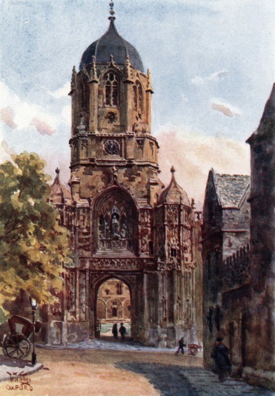 Oxford, Christchurch Gateway (barevné lito) od William Wiehe Collins