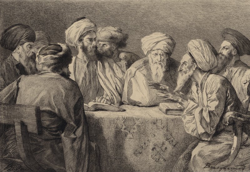 Rada farizeů a herodiánů od after Albert Robida