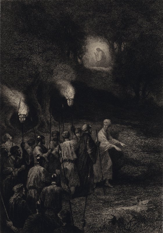 Jidáš zrazující Ježíše od after Albert Robida