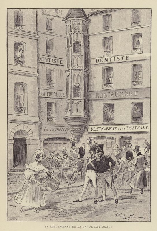 Restaurace Národní gardy od after Albert Robida