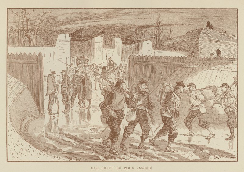 Obležení Porte De Paris od after Albert Robida