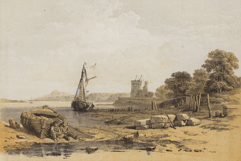 Hrad Barnbougle (chromolitho) od after C. Stanfield