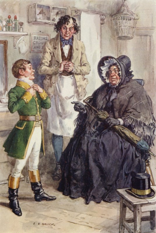 Ilustrace pro Martina Chuzzlewita od after Charles Edmund Brock