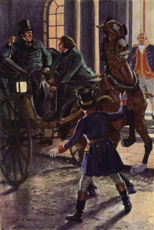 Ilustrace pro Nicholase Nicklebyho od after Charles Edmund Brock