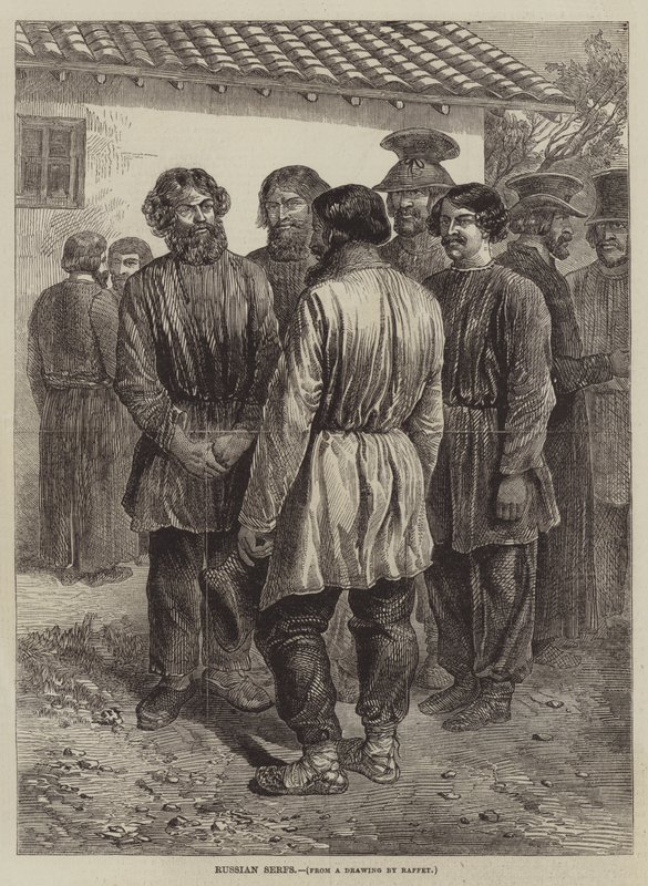 Ruští nevolníci od after Denis Auguste Marie Raffet