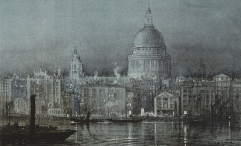 St Pauls od řeky od after Donald Maxwell
