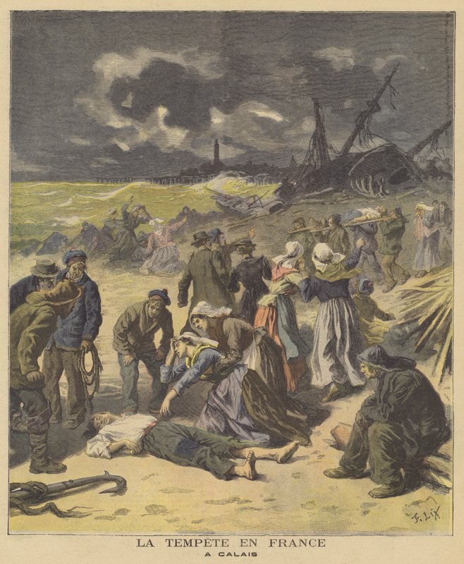 Bouře v Calais od after Frederic Theodore Lix