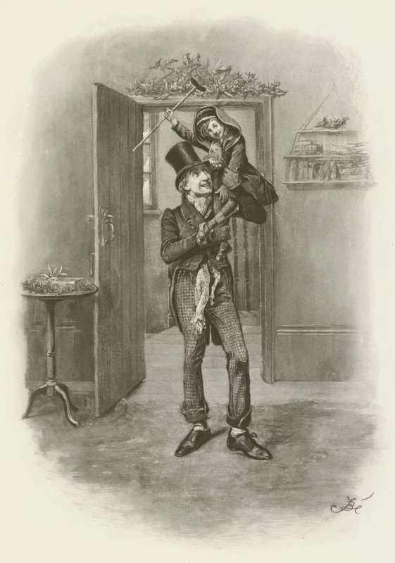 Bob Cratchit a Tiny Tim od after Frederick Barnard