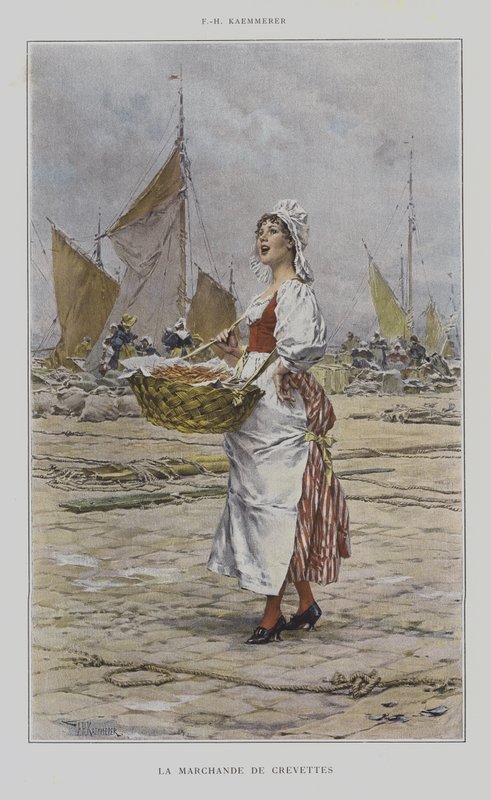 Obchodník s krevetami od after Frederik Hendrik Kaemmerer