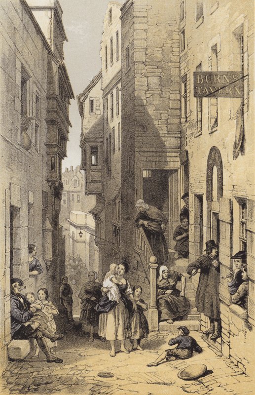 Libbertons Wynd, Edinburgh (chromolitho) od after George Cattermole
