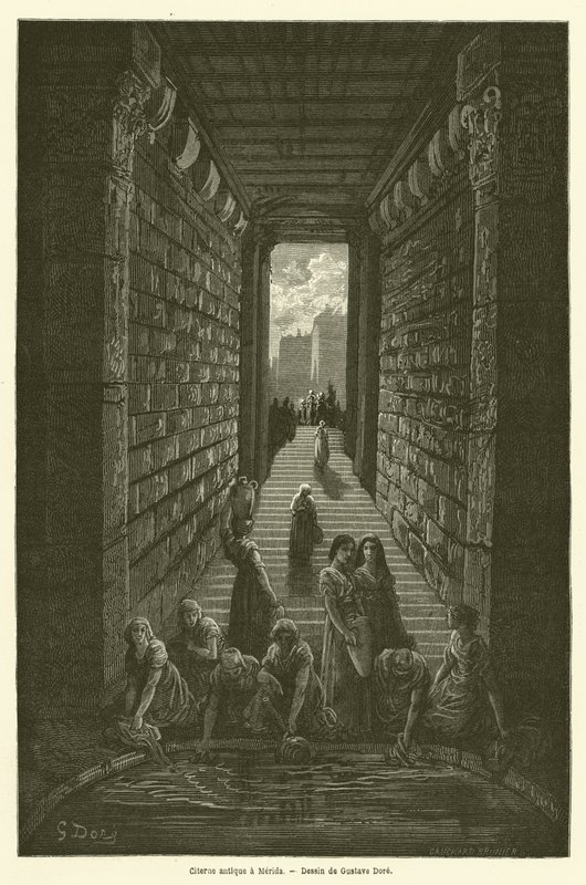 Starověká cisterna v Meridě od Gustave after Dore