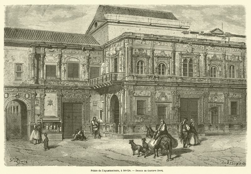 Palais de lAy Ayuntamiento, Sevilla od Gustave after Dore