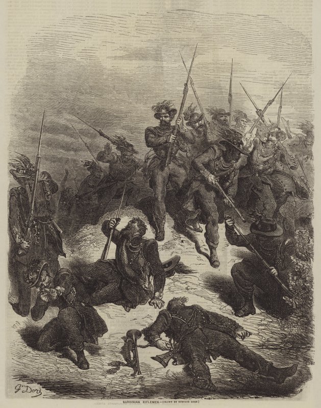 Sardinští střelci od Gustave after Dore