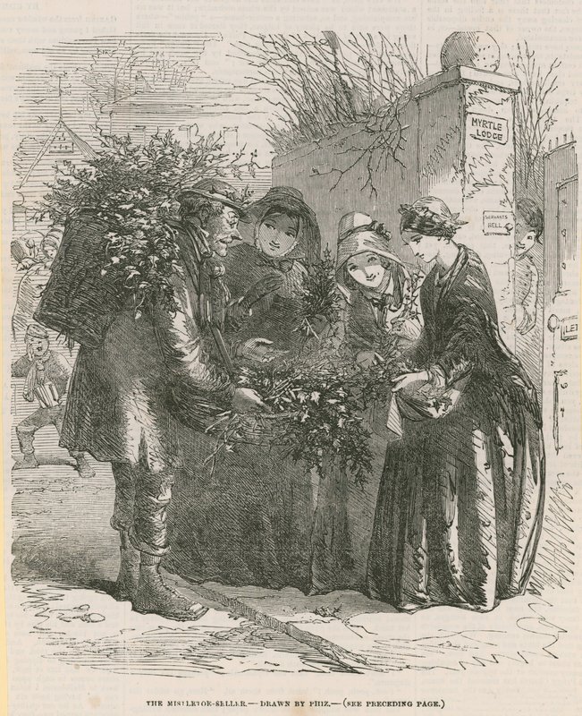 Prodejce jmelí (rytina) od after Hablot Knight Browne