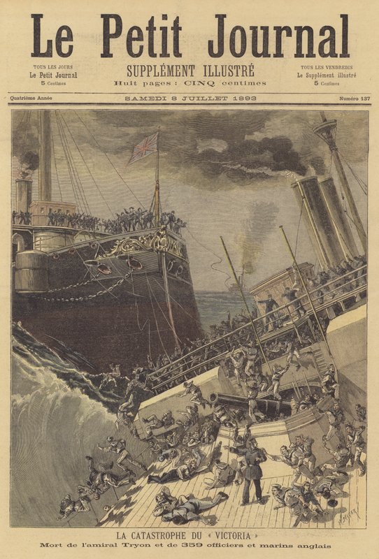 Potopení HMS Victoria od after Henri Meyer