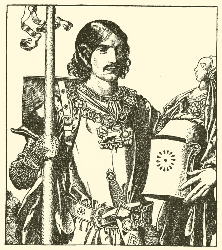 Sir Launcelot z jezera od after Howard Pyle