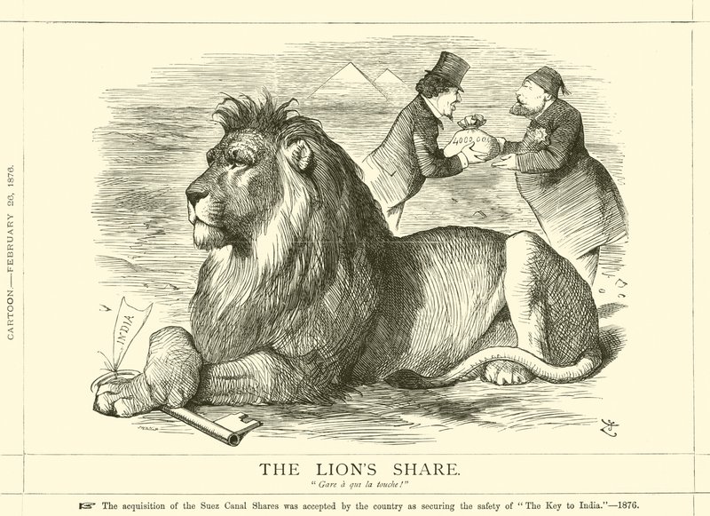 Sdílení lvů od after John Tenniel