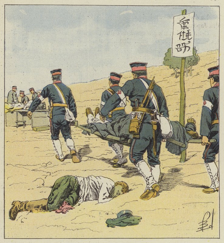 Japonská nosítka od after Louis Charles Bombled