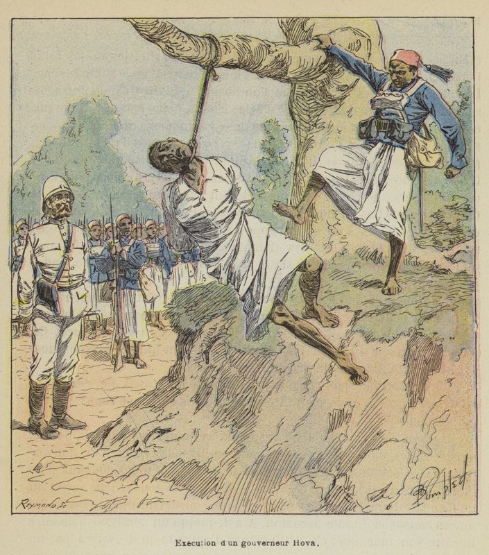 Poprava guvernéra Hova od after Louis Charles Bombled