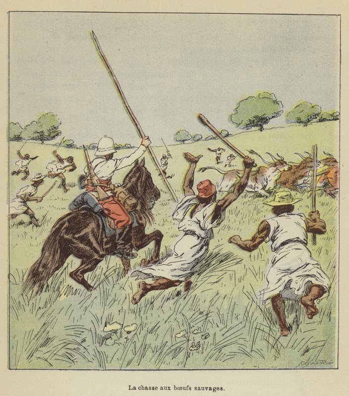 Hon na divoké voly od after Louis Charles Bombled