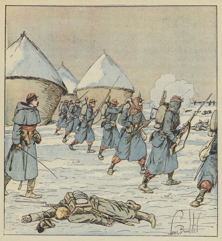 Skirmishers 34. března od after Louis Charles Bombled