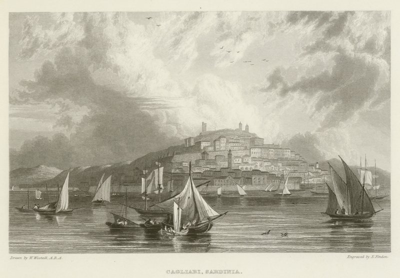 Cagliari, Sardinie od William after Westall